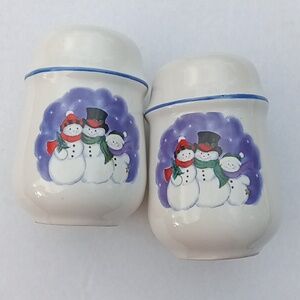 Vintage 80s/90s Snowman Salt And Pepper Shakers